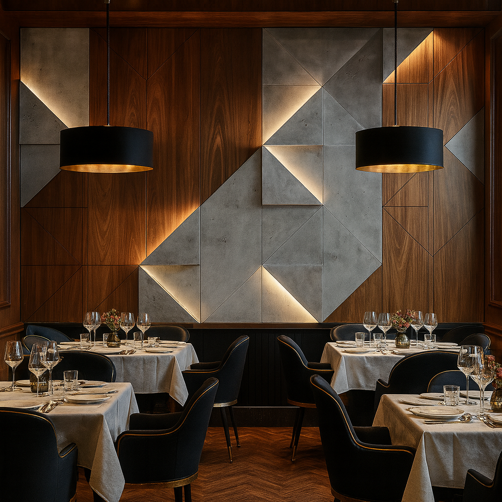 Luxe Concrete & Wood Wallpaper