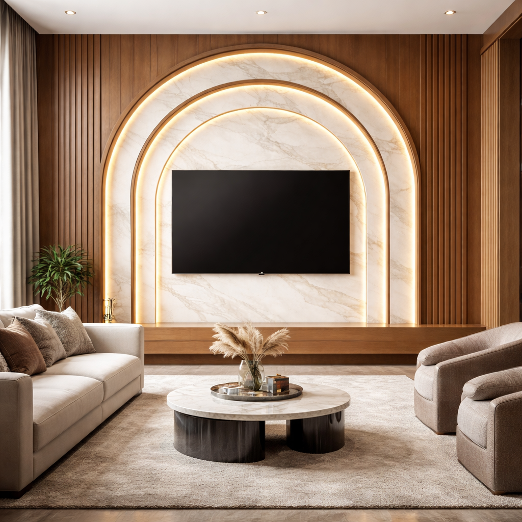 Modern Marble Alcove Wallpaper