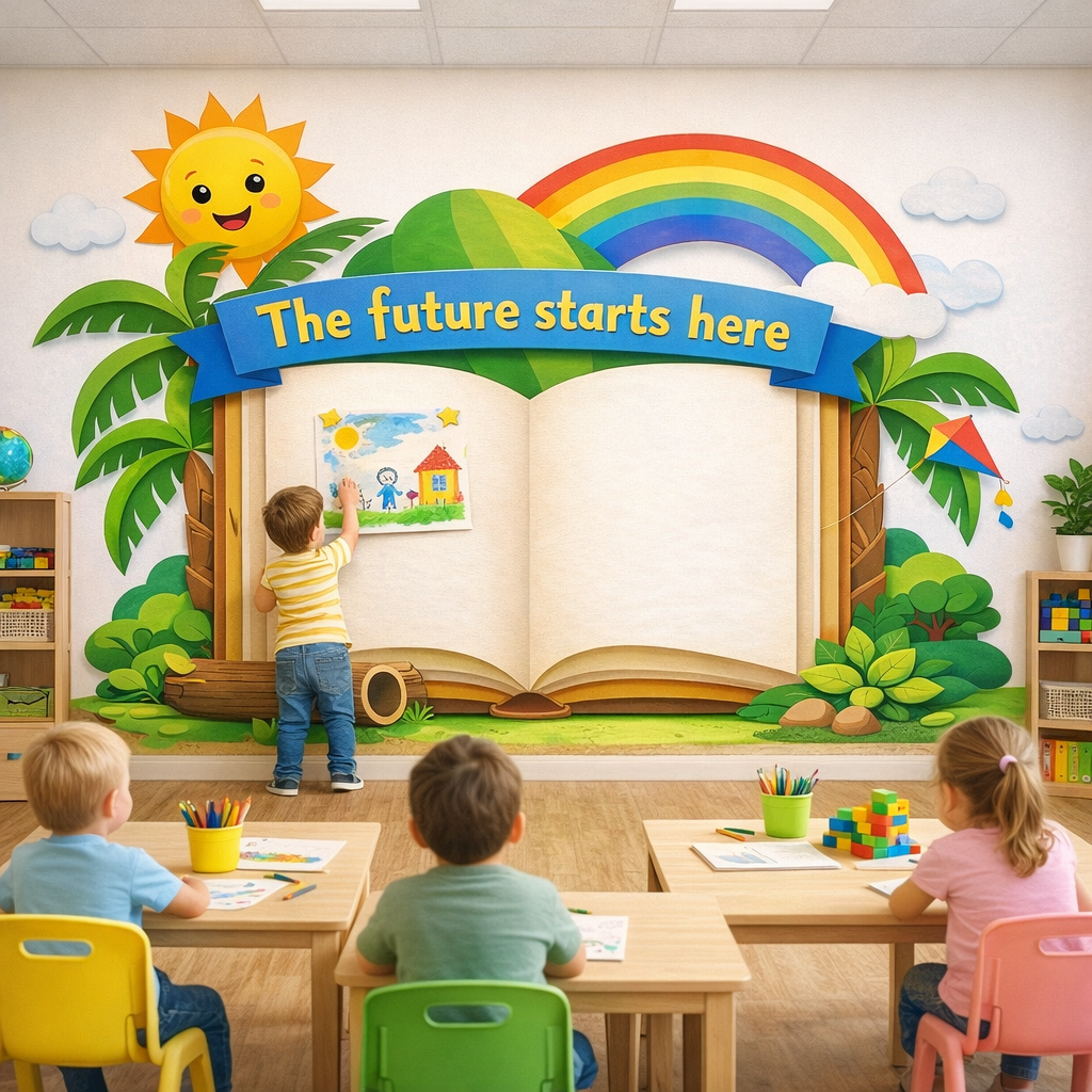 Wipeable Rainbow Activity Wallpaper