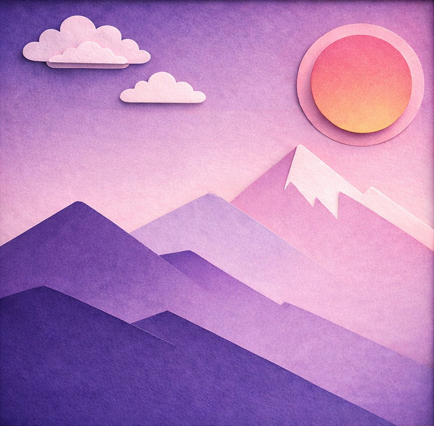Pastel Mountain Sunset Wallpaper