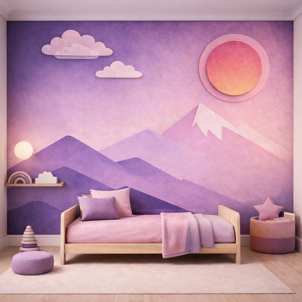 Pastel Mountain Sunset Wallpaper