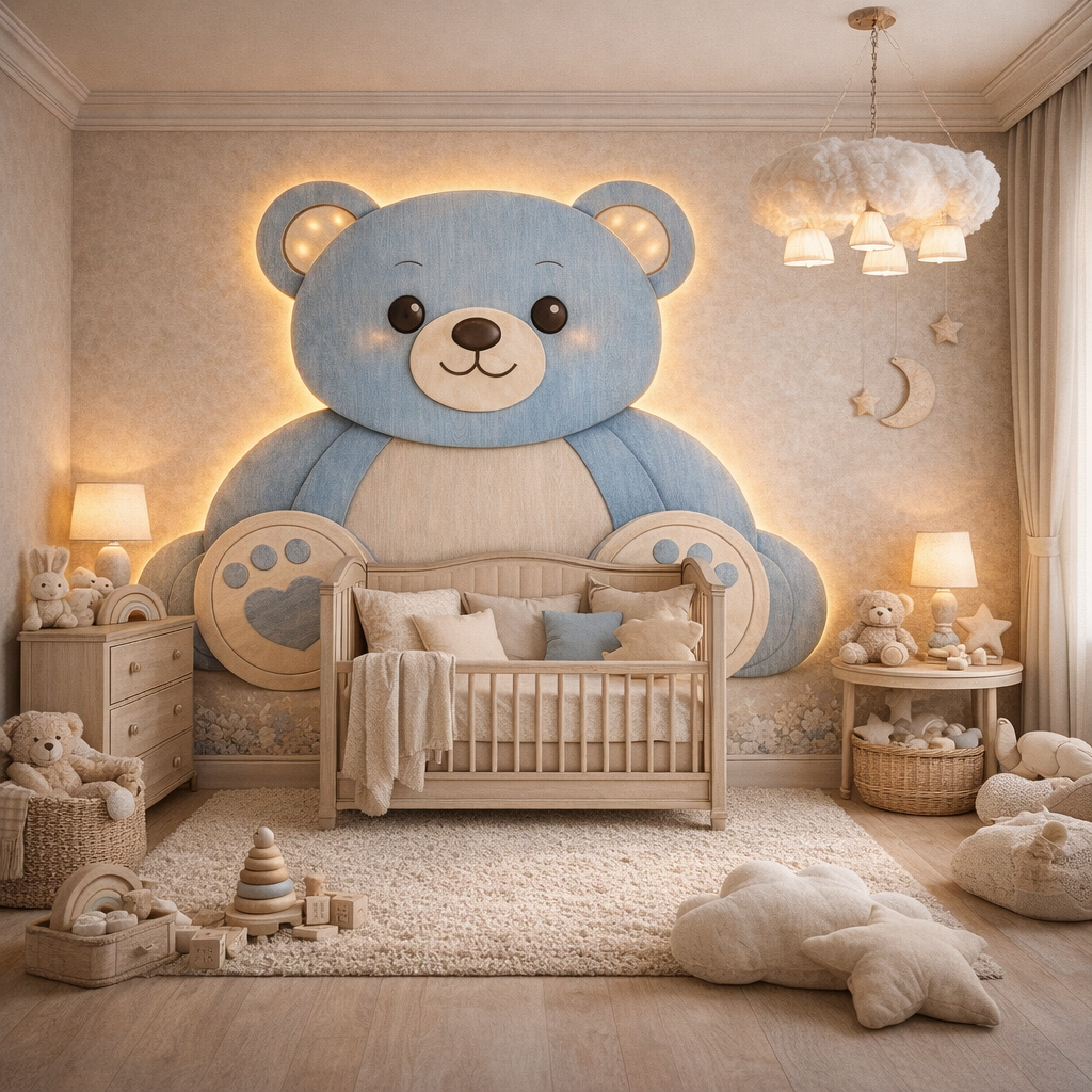 Blue Glow Teddy Bear Wallpaper