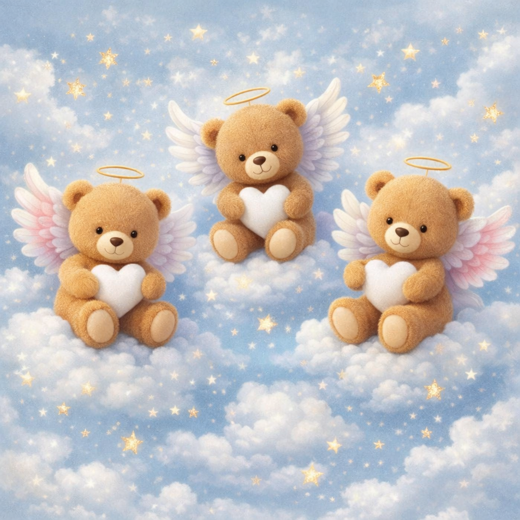 Heavenly Teddy Wallpaper