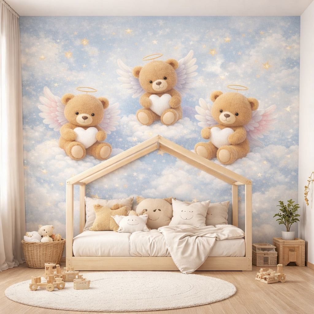 Heavenly Teddy Wallpaper