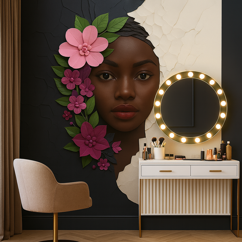 Floral Grace  Wallpaper applied to the wall