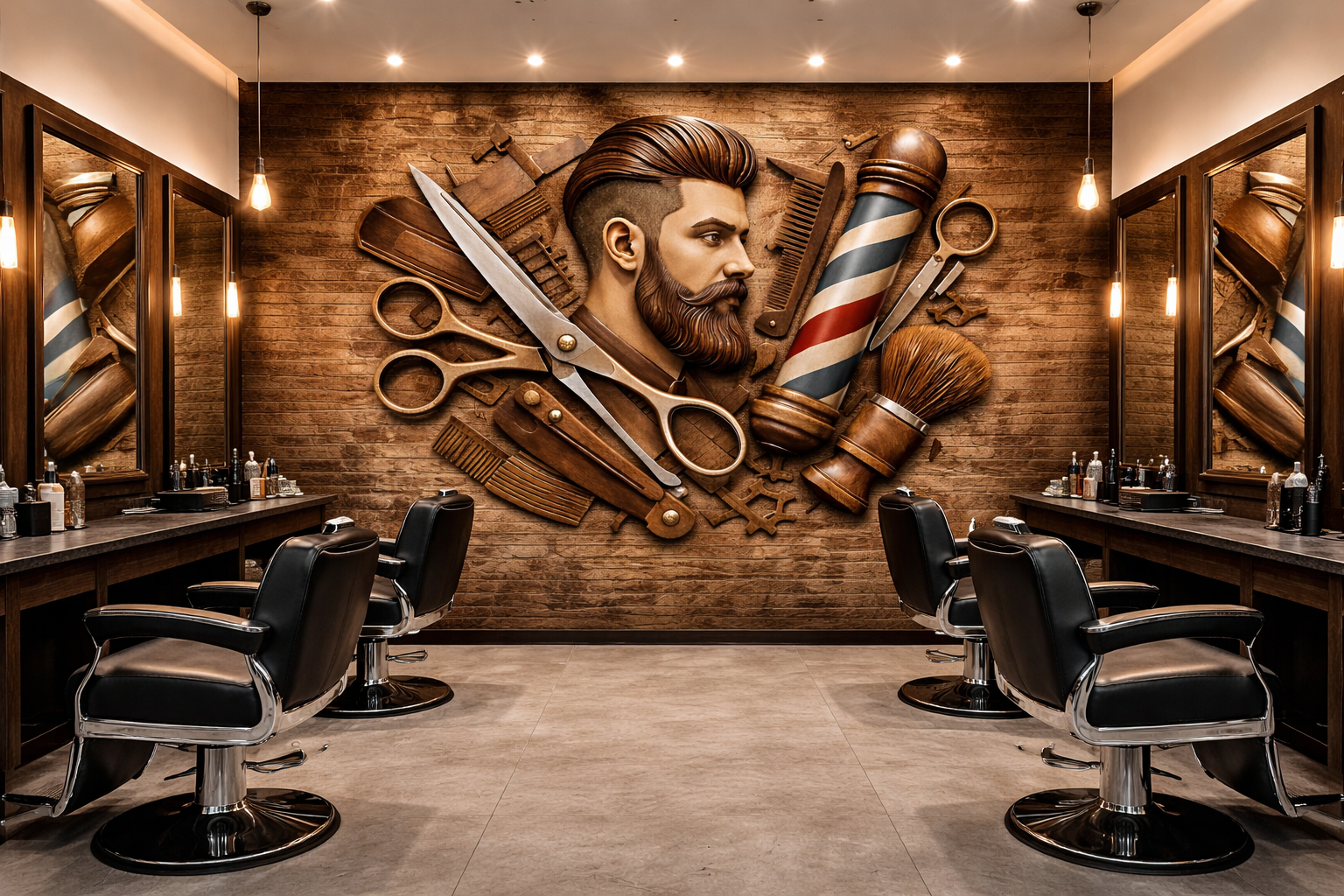 Vintage Barbershop Wallpaper
