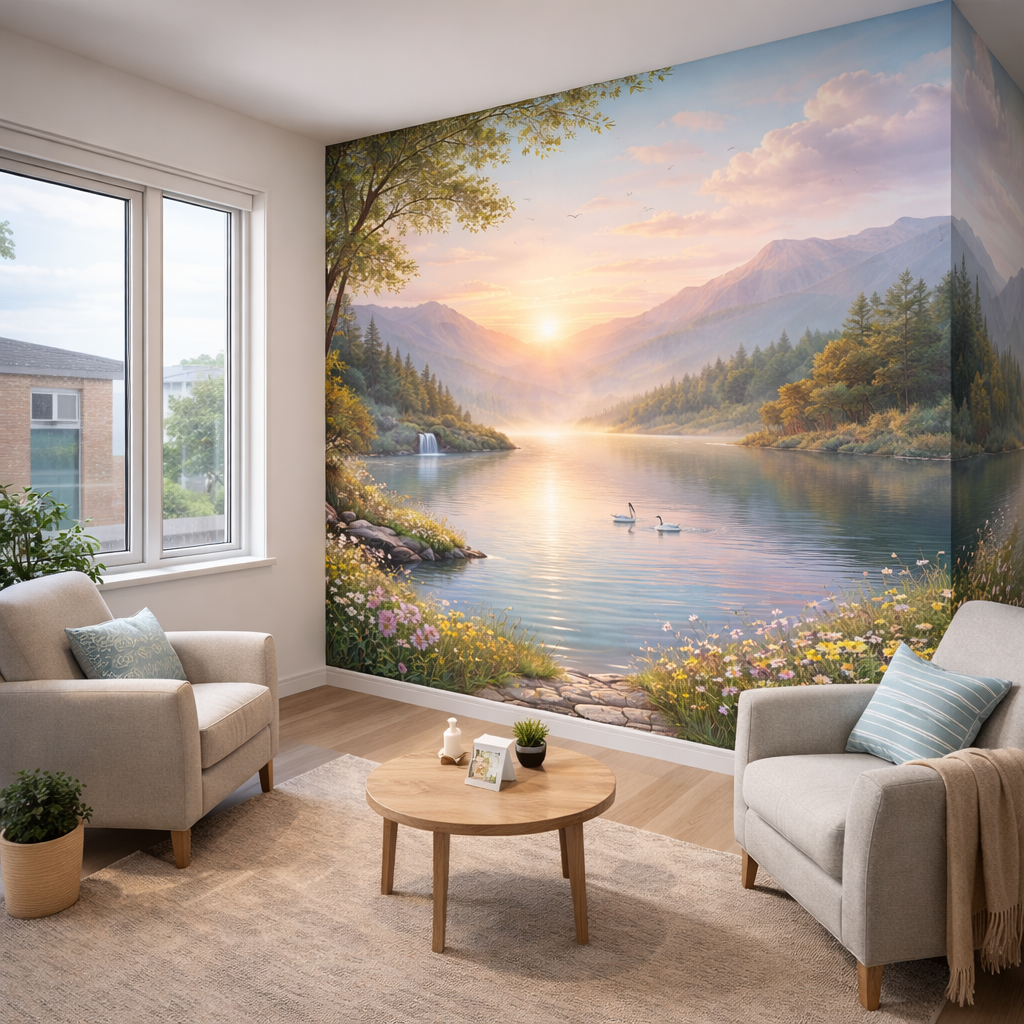 Serene Lakeside Sunrise Wallpaper