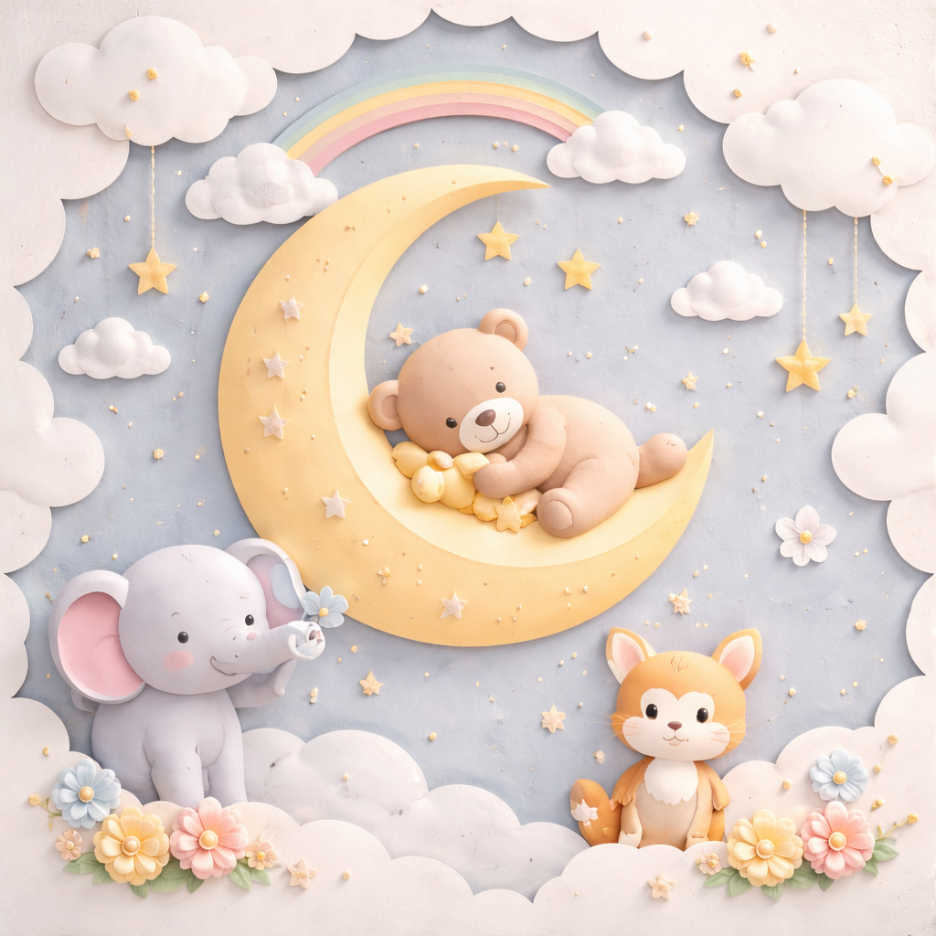 Dreamy Moonlight Teddy Wallpaper