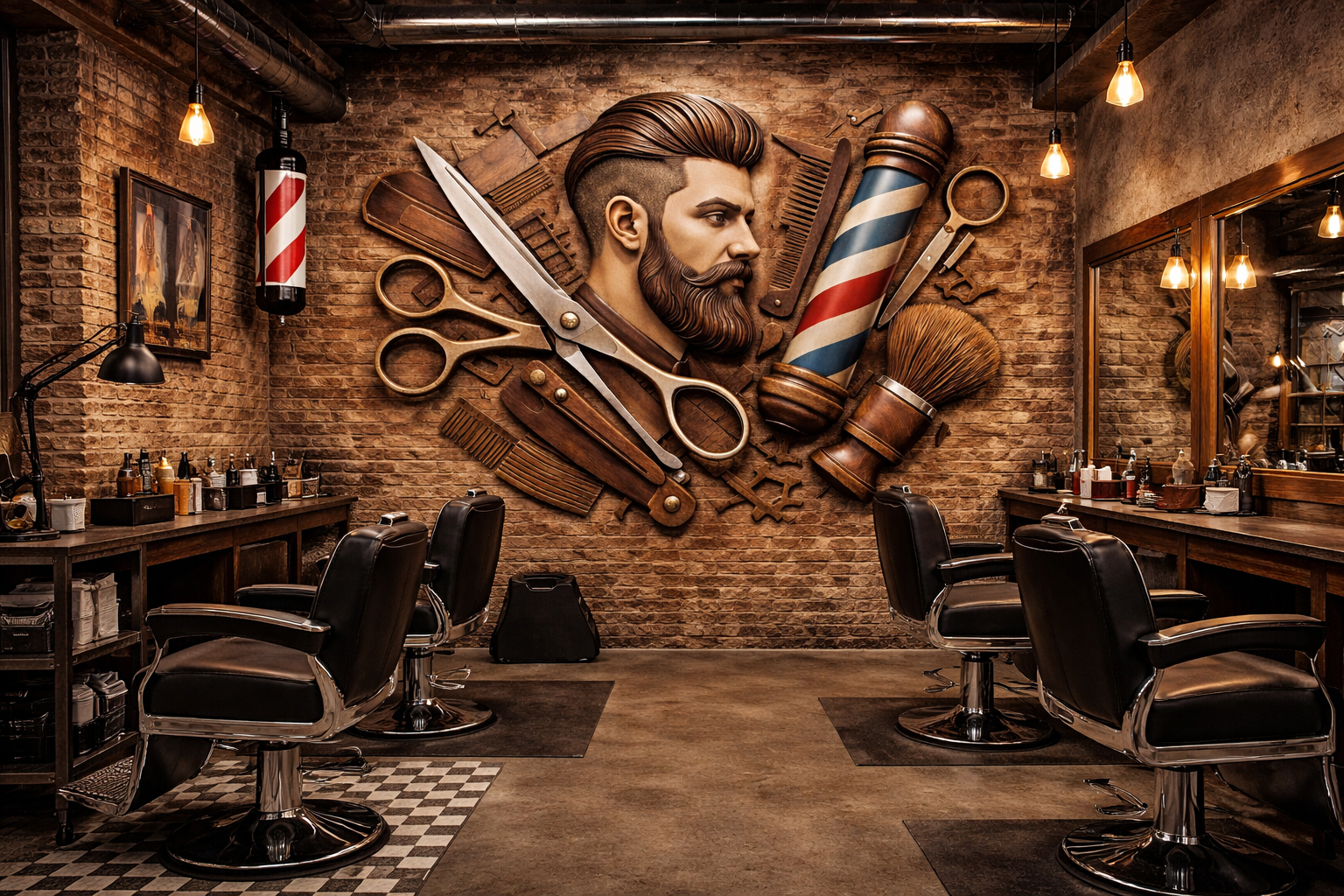 Vintage Barbershop Wallpaper