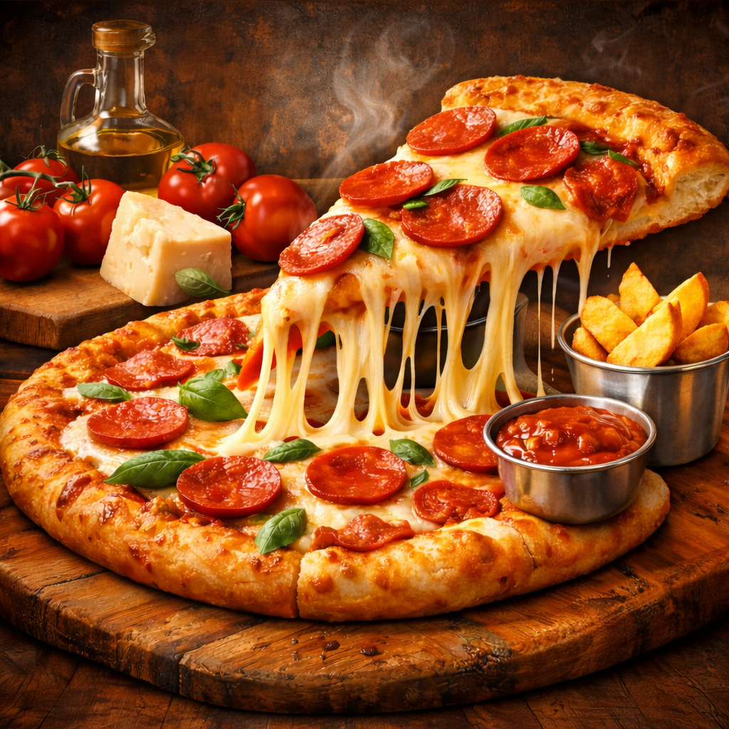 Melting Pepperoni Pizza Wallpaper