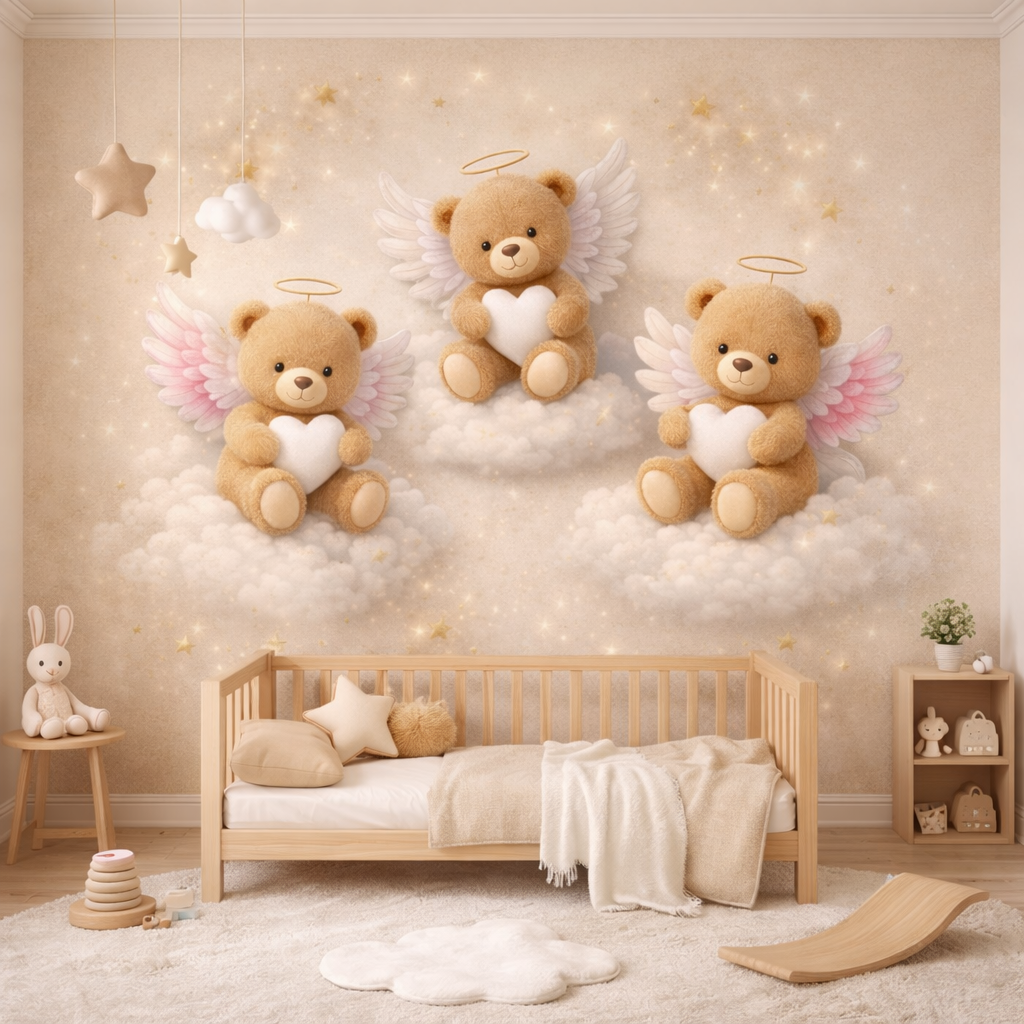 Angel Teddy Starry Wallpaper