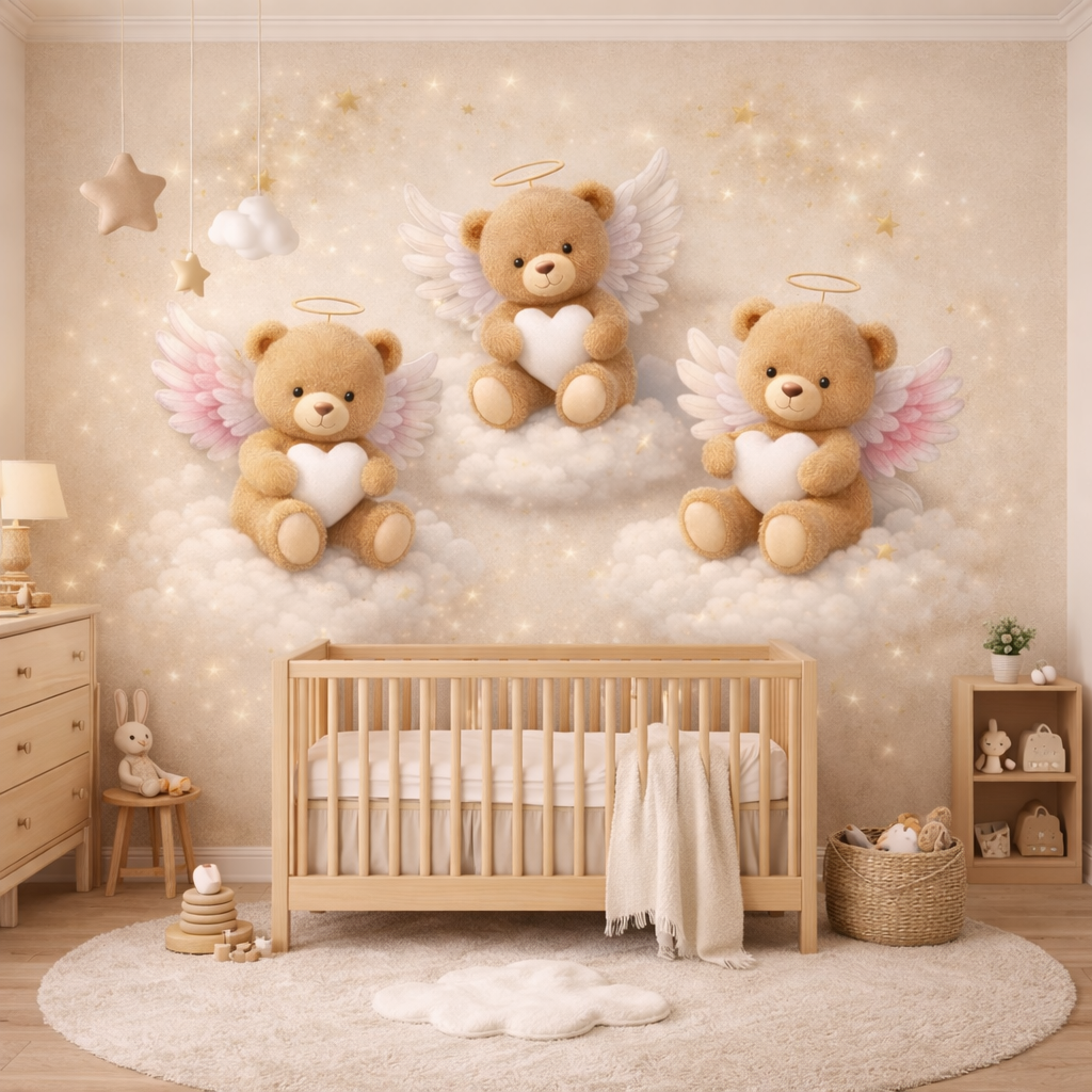 Angel Teddy Starry Wallpaper