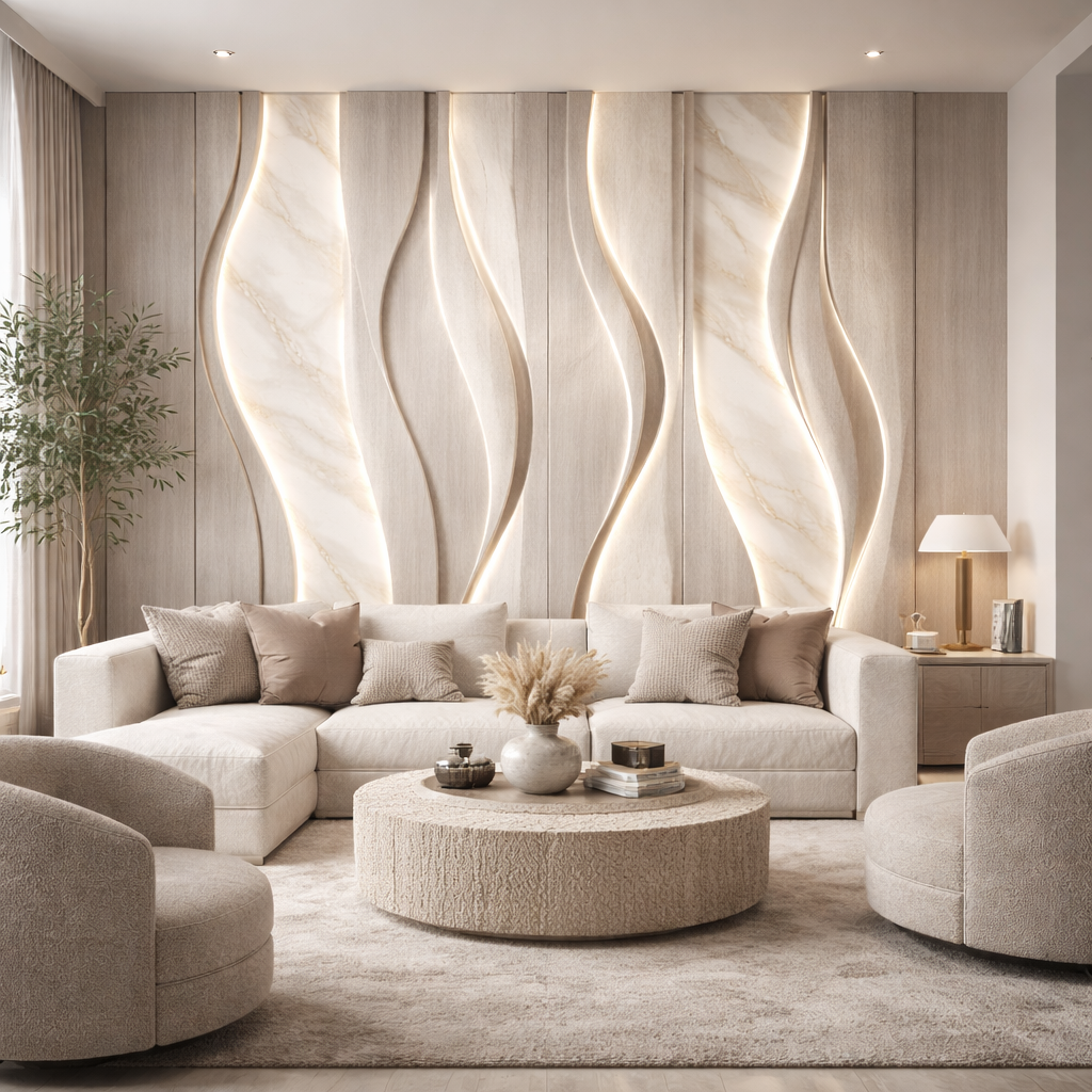 Wave Marble Glow Wallpaper