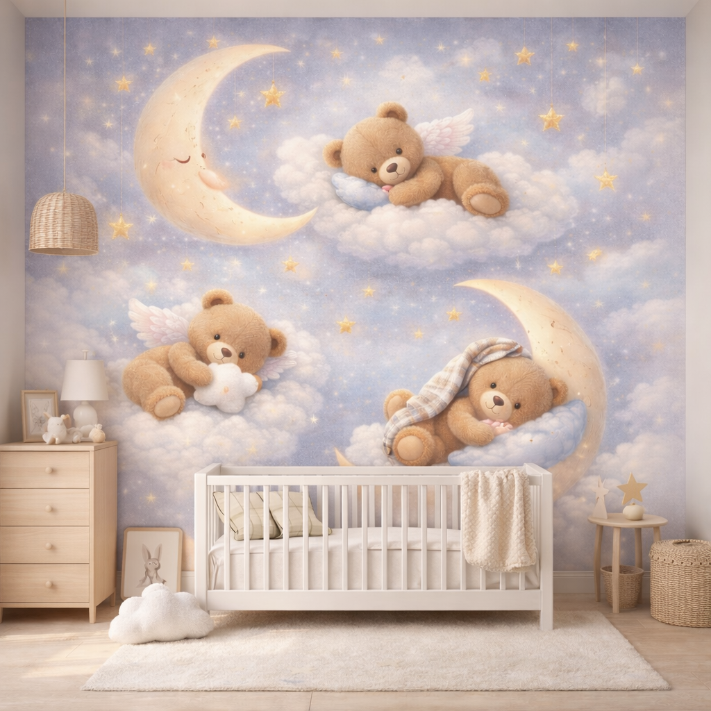 Dreamy Moon & Teddy Wallpaper