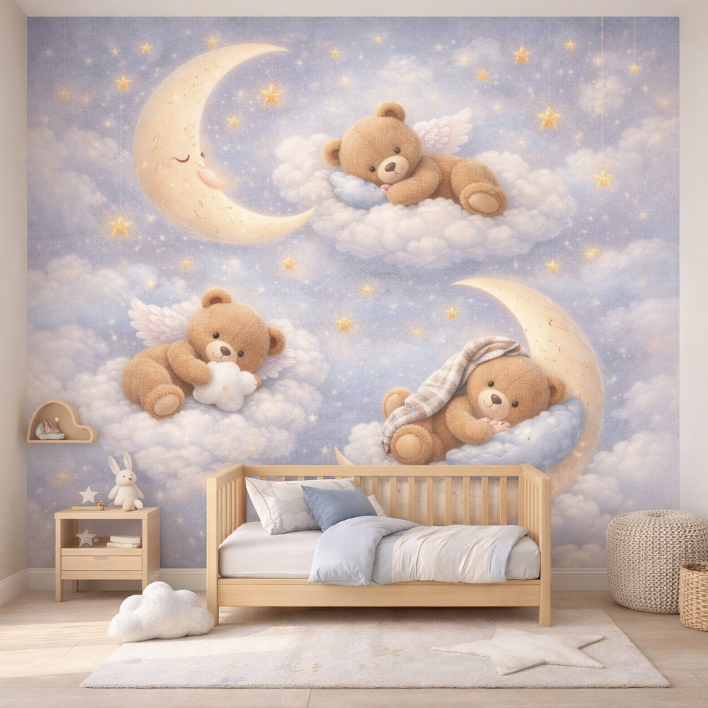 Dreamy Moon & Teddy Wallpaper