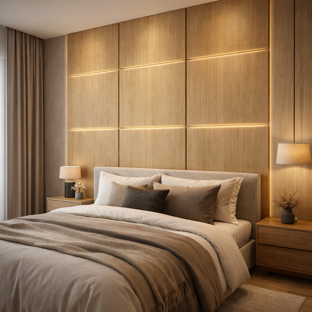 Natural Oak Panel Wallpaper