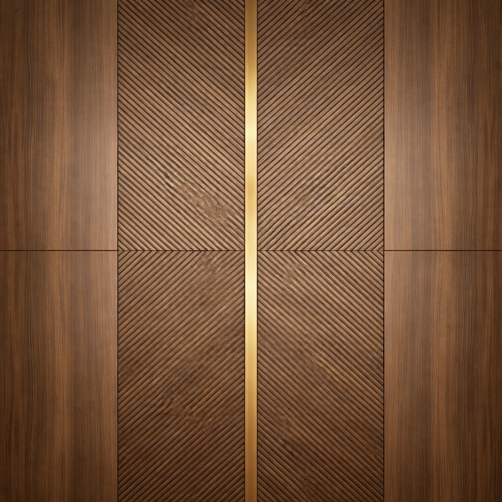 Fluted Wood Inlay Wallpaper