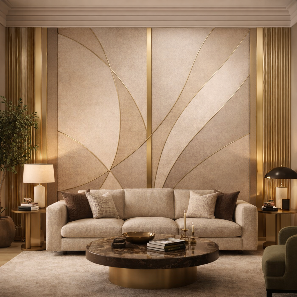 Golden Arc Luxe Wallpaper