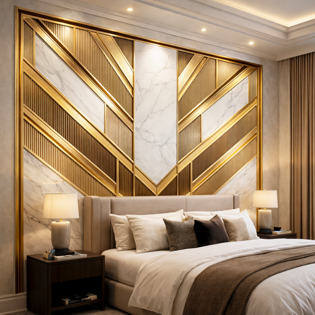 Gilded Marble Deco Wallpaper