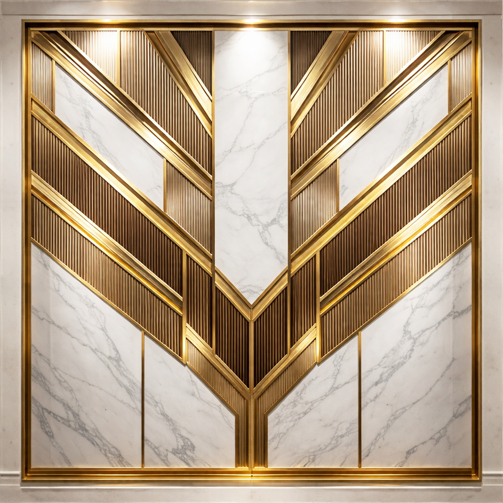 Gilded Marble Deco Wallpaper