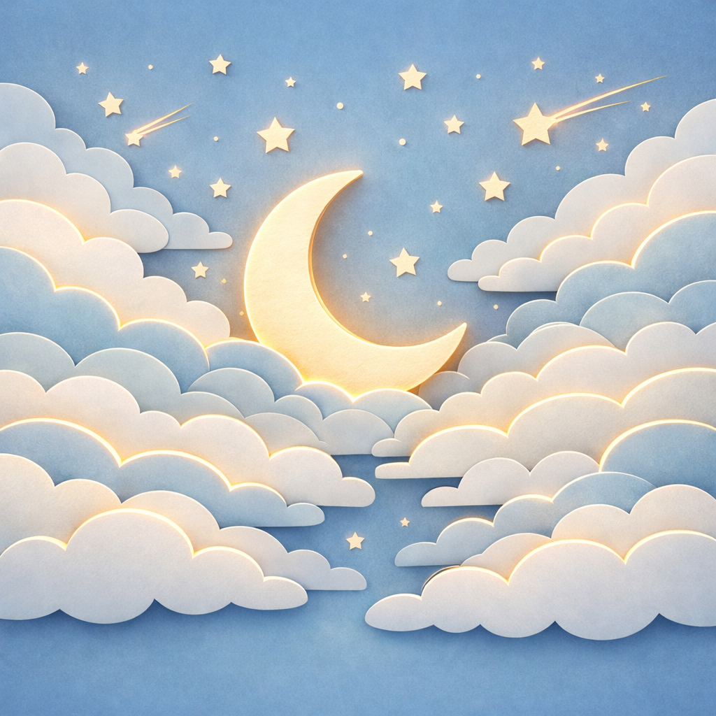 Crescent Moon & Stars Wallpaper