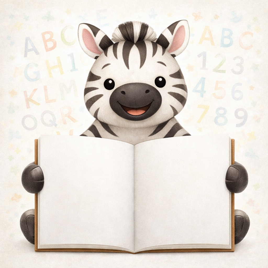Wipeable Zebra Learning Book Wallpaper