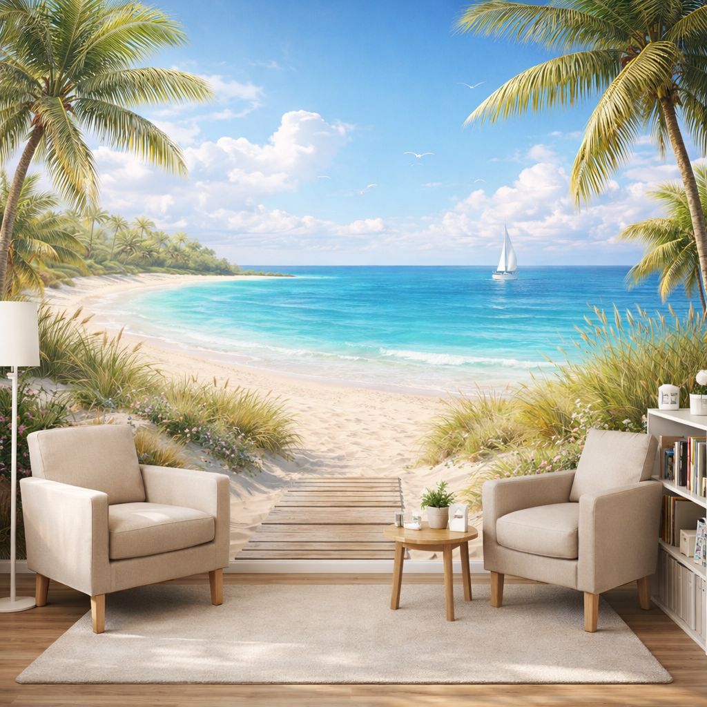 Tropical Boardwalk Beach Wallpaper