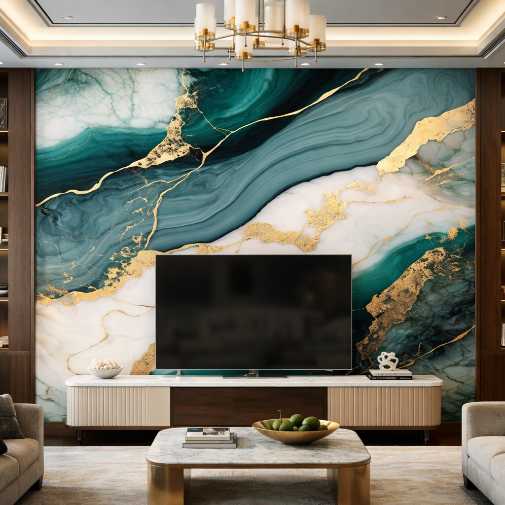 Noble Moss Marble Wallpaper