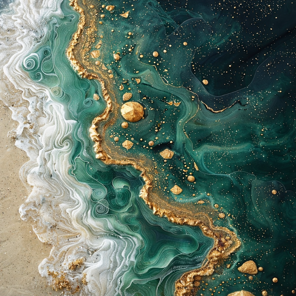 Emerald Aura Marble Wallpaper