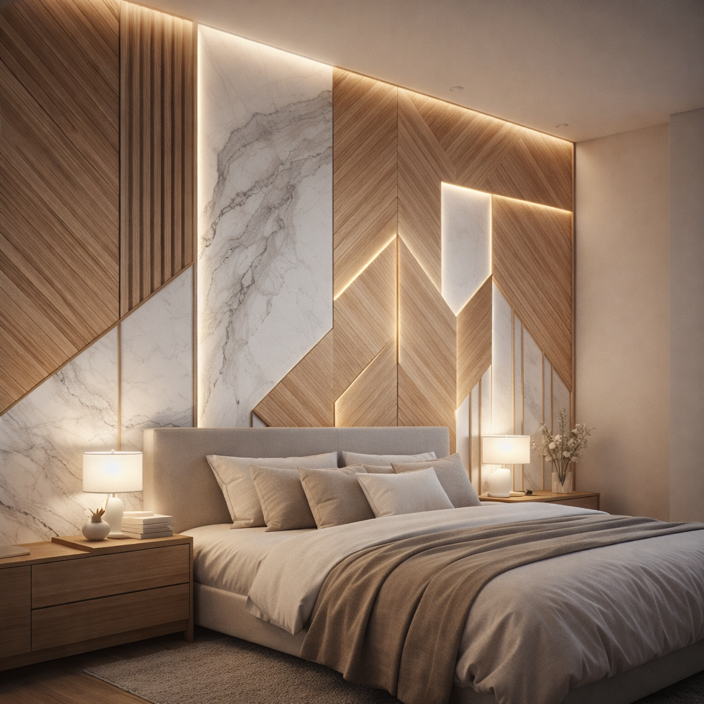 Luxe Marble Wood Wallpaper