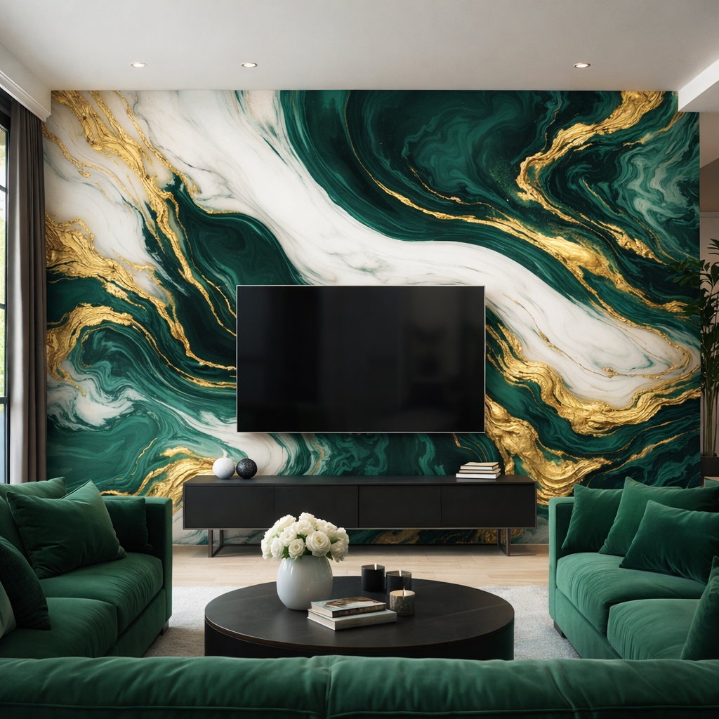 Silk Forest Marble Wallpaper