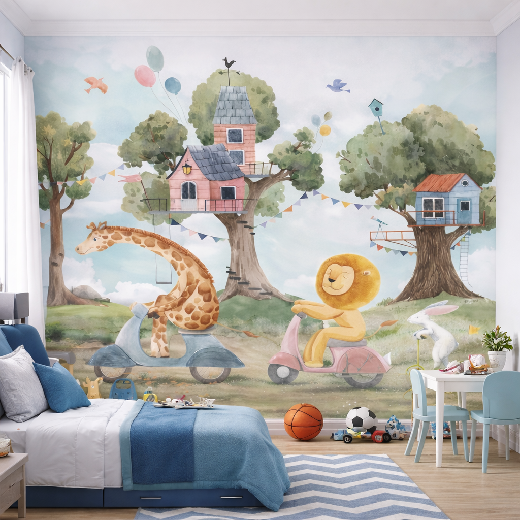 Whimsical Treehouse Wallpaper