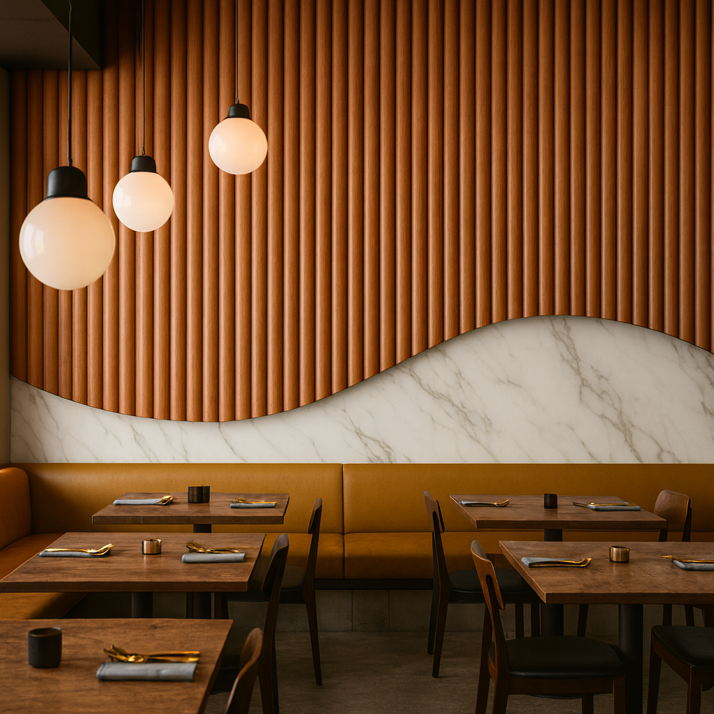 Sculpted Wood & Marble Flow Wallpaper