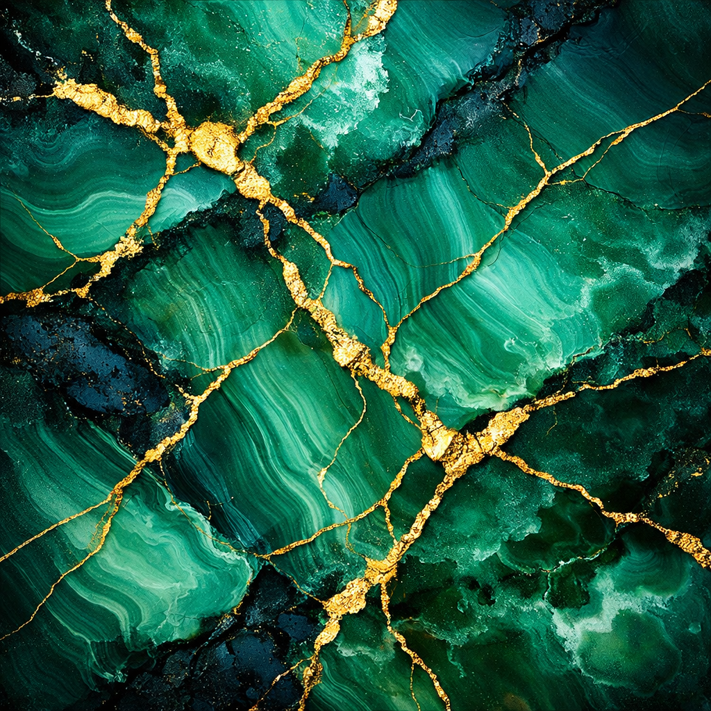 Malachite Bloom Marble Wallpaper