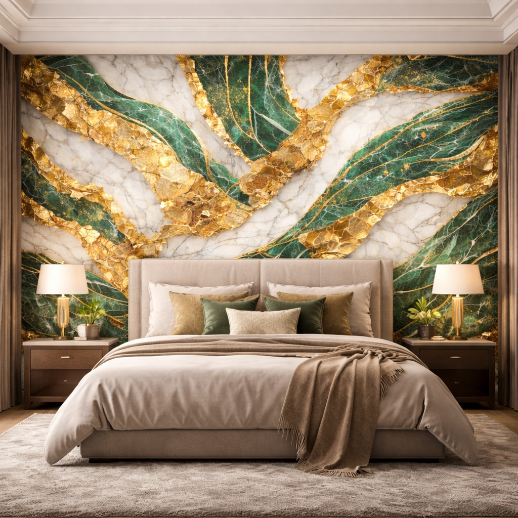 Regal Green Marble Wallpaper
