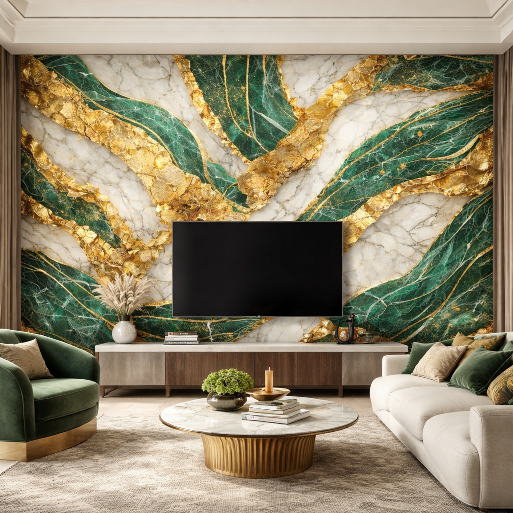 Regal Green Marble Wallpaper