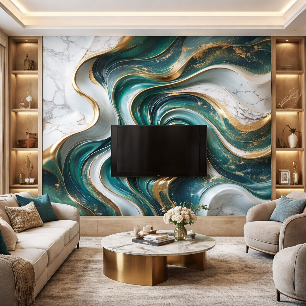 Opal Drift Marble Wallpaper