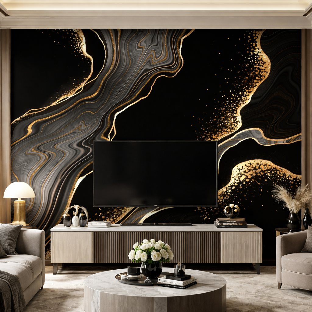 Black Opus Marble Wallpaper
