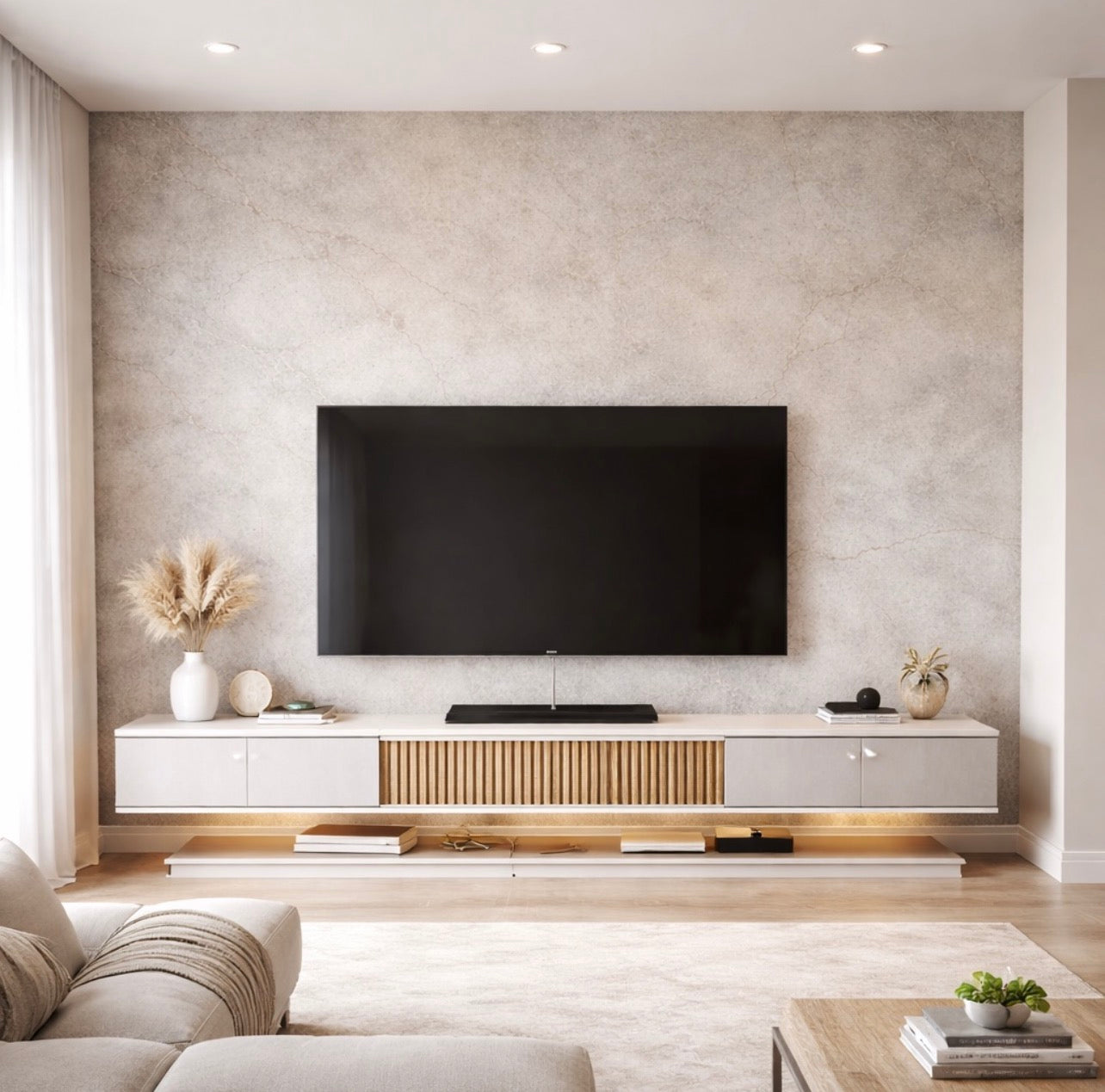 Soft Stone Veil Wallpaper