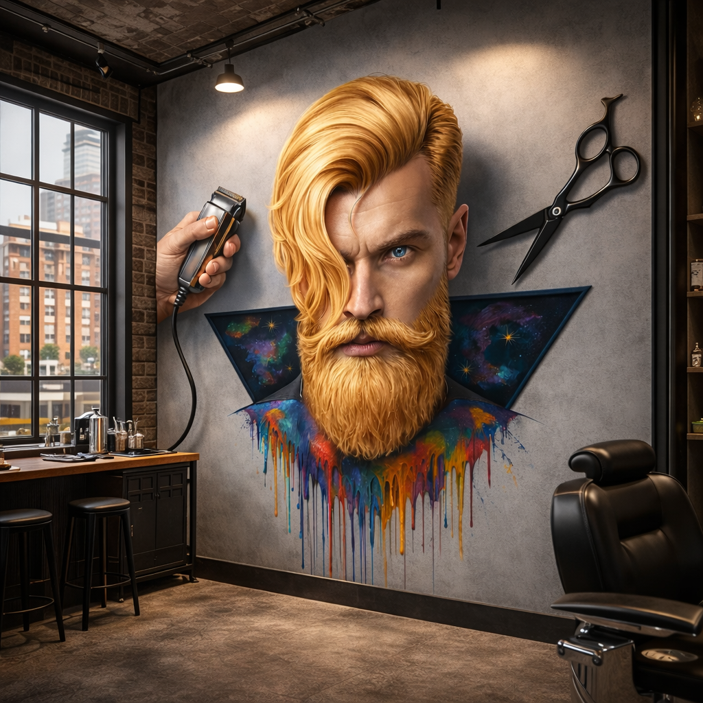 Artistic Barber Portrait Wallpaper