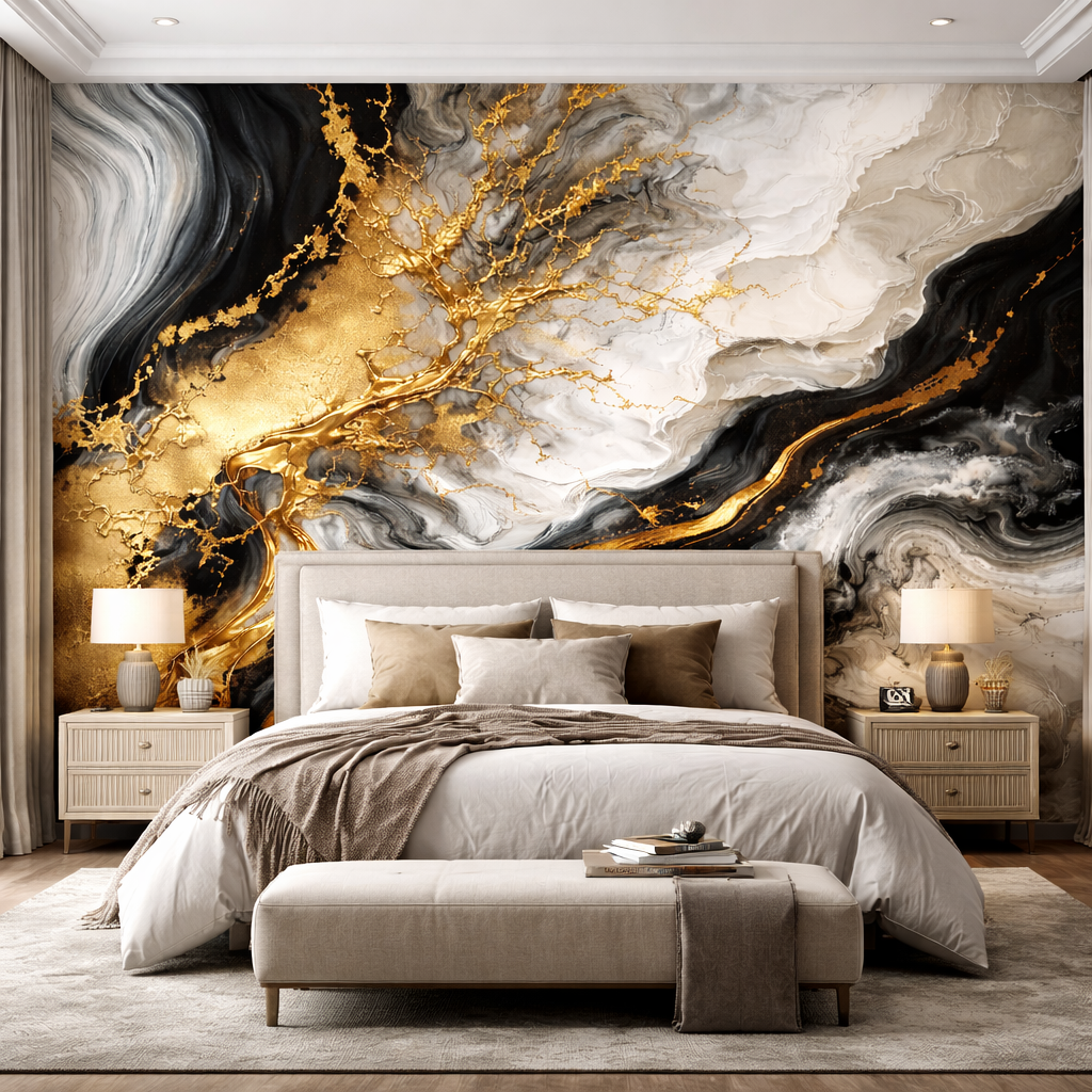 Black Imperial Marble Wallpaper