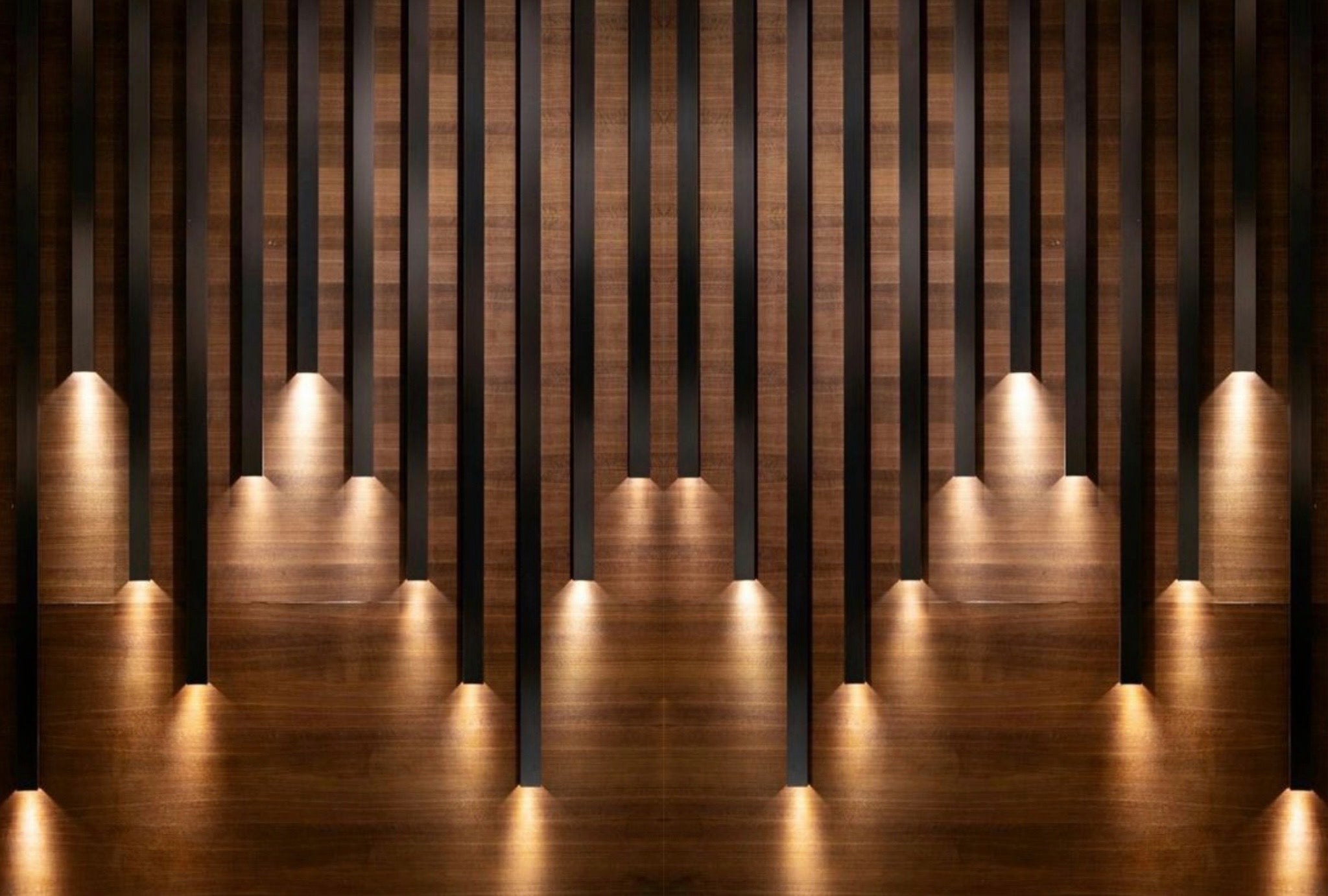 Warm Ambient Wood Slats Wallpaper Mural