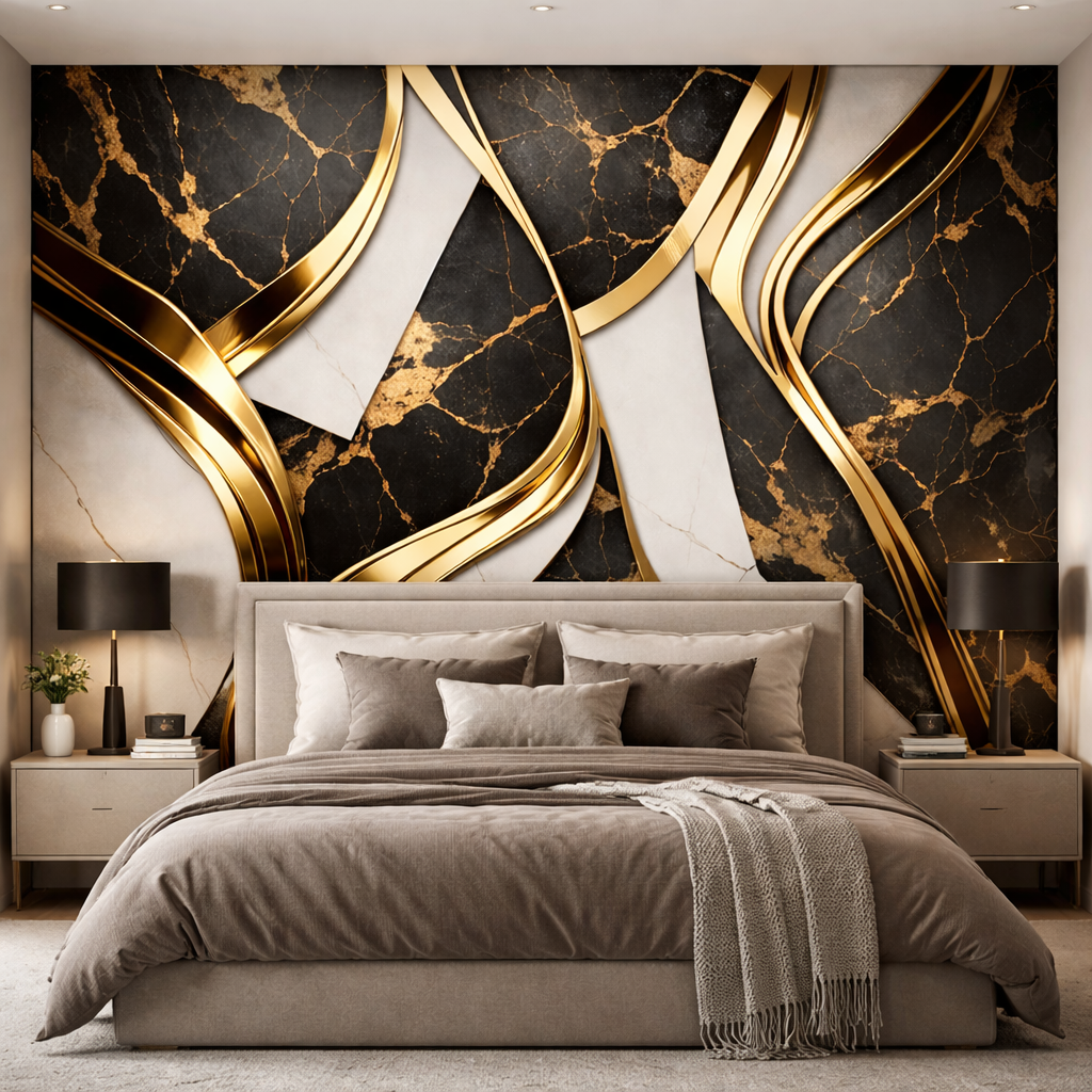 Black Aurum Marble Wallpaper