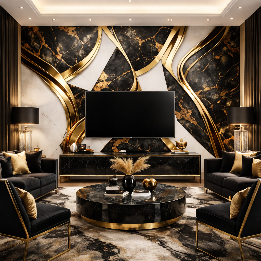 Black Aurum Marble Wallpaper