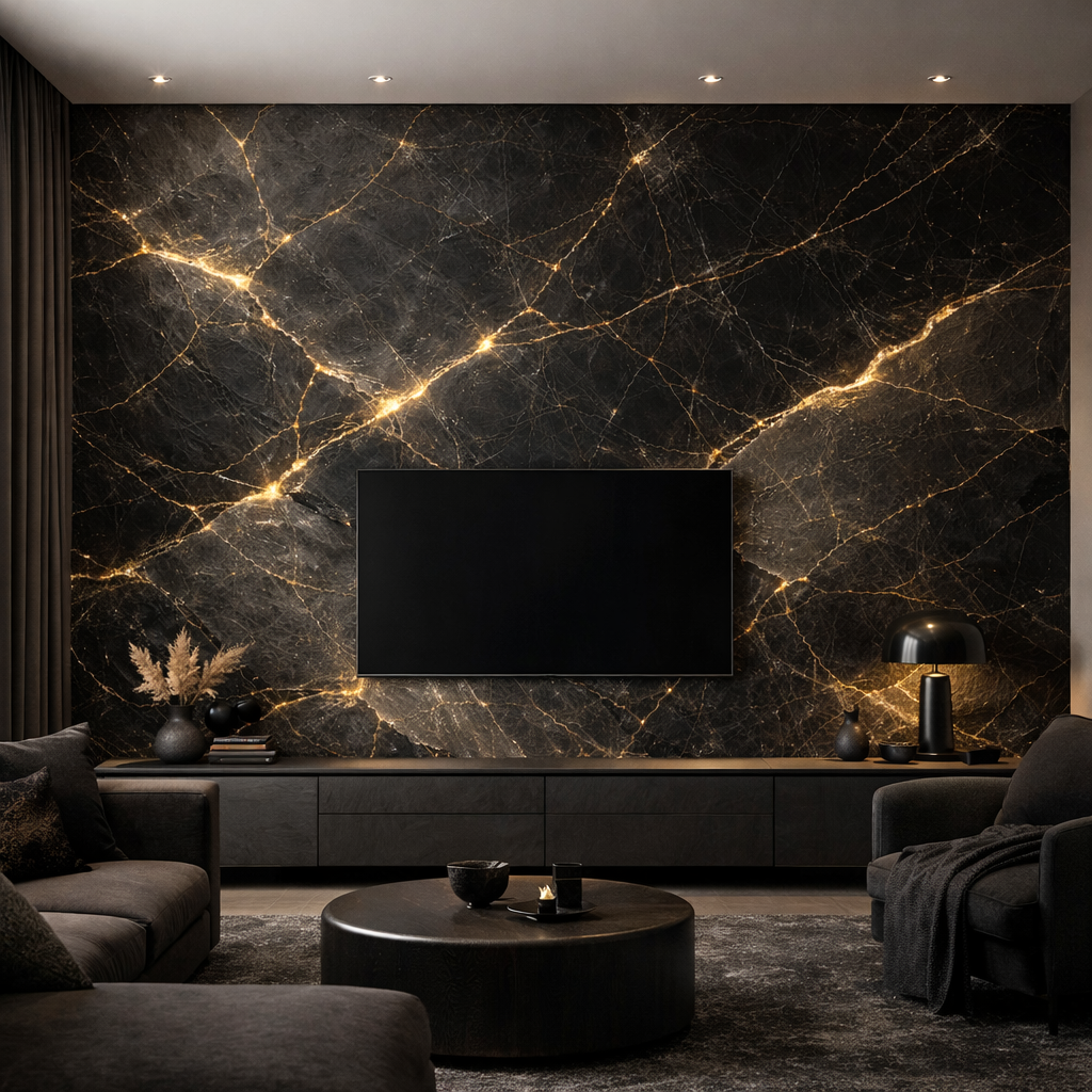 Obsidian Luxe Marble Wallpaper