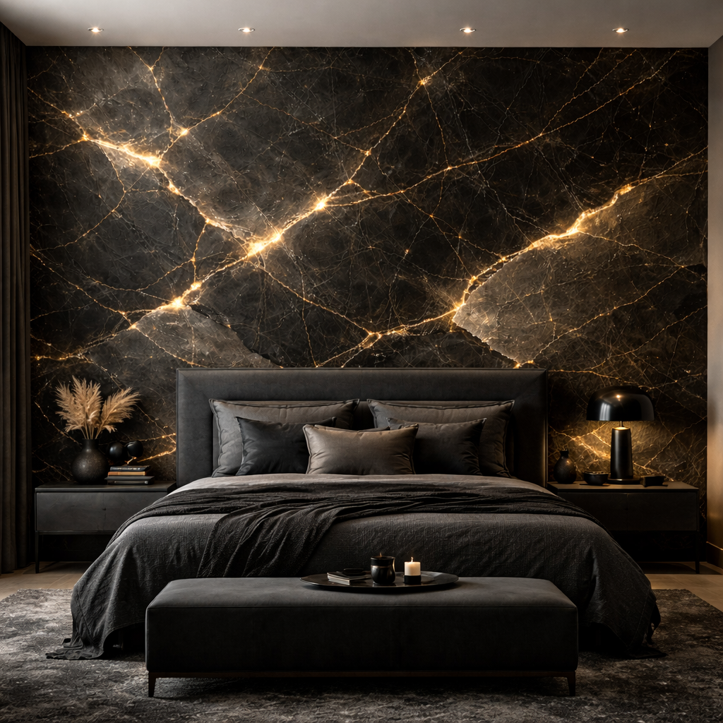 Obsidian Luxe Marble Wallpaper
