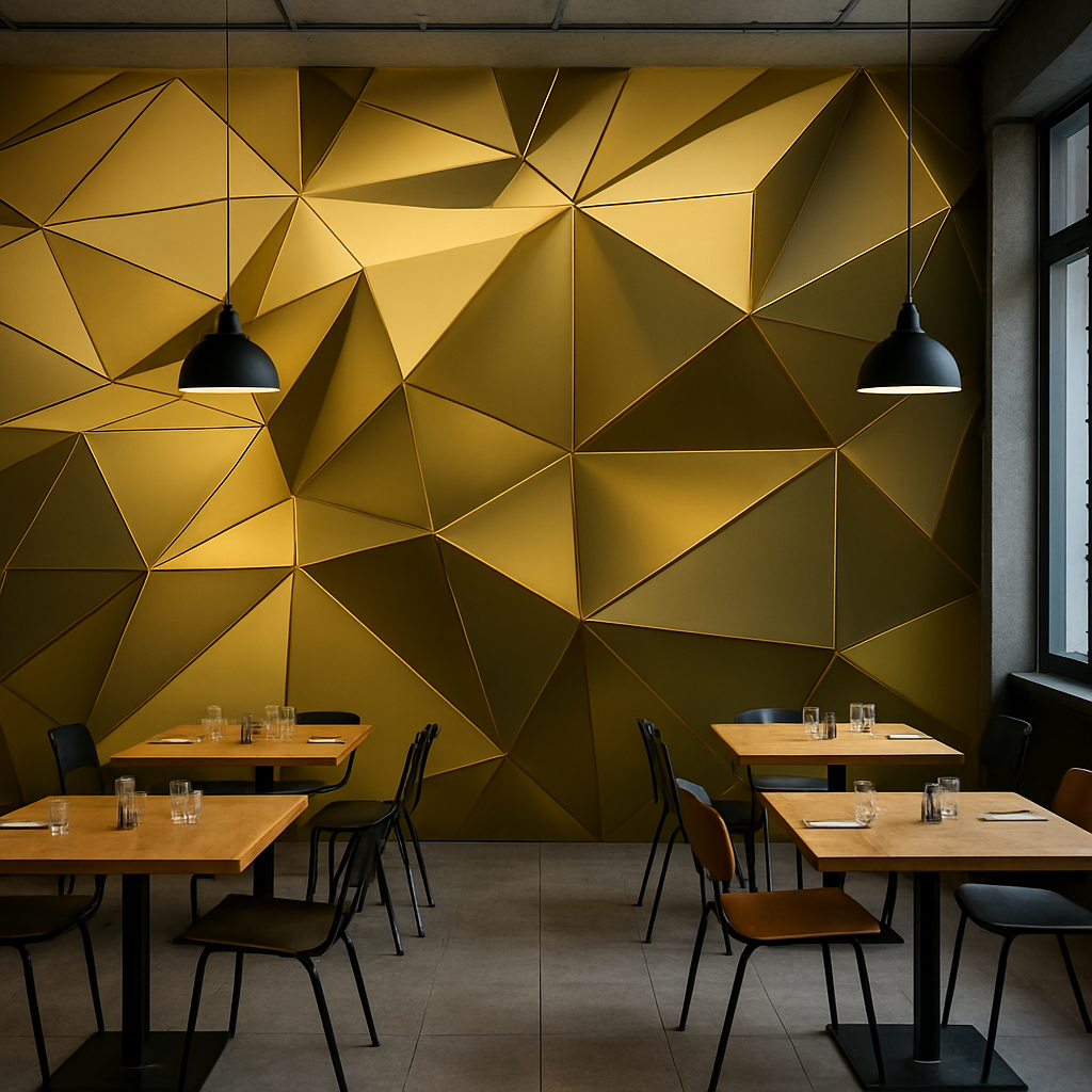 Golden Faceted Luxe Wallpaper