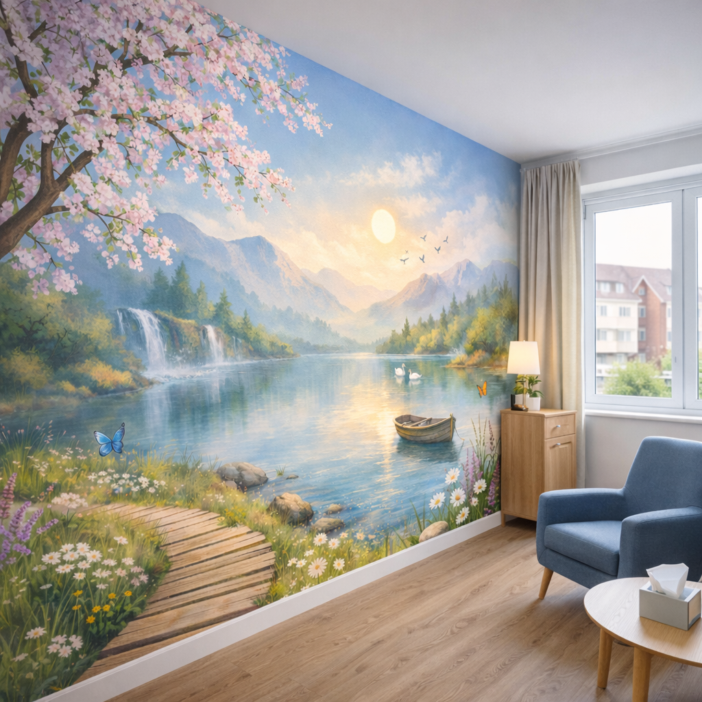 Serenity Lake Path Wallpaper