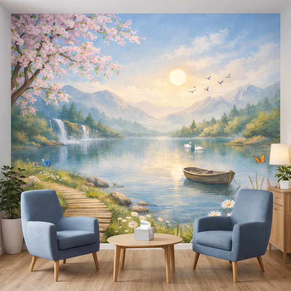 Serenity Lake Path Wallpaper