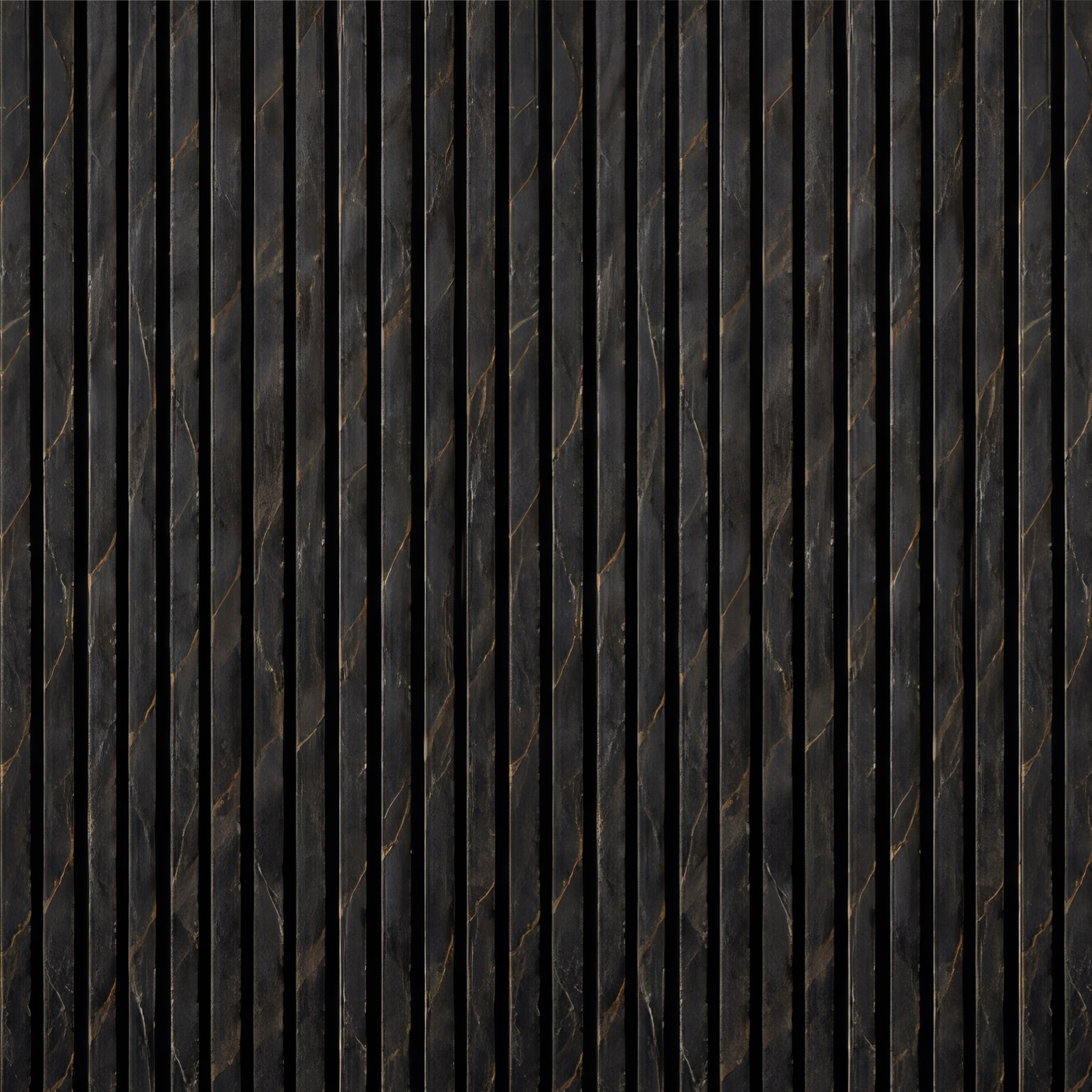 Black Marble Gold Slats Wallpaper applied to the wall